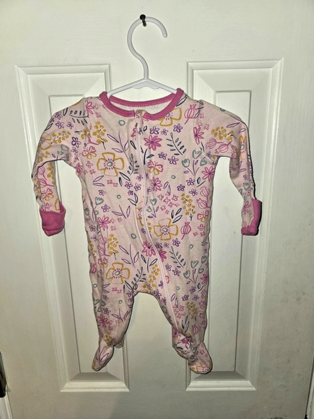 Wonder Nation Baby Girls Floral Footed Sleep N Play Floral Footed Sleeper Baby